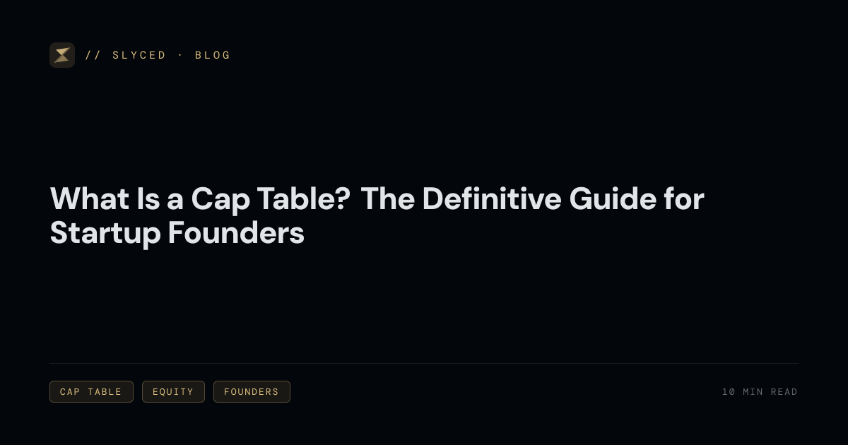 What Is a Cap Table? The Definitive Guide for Startup Founders | Slyced